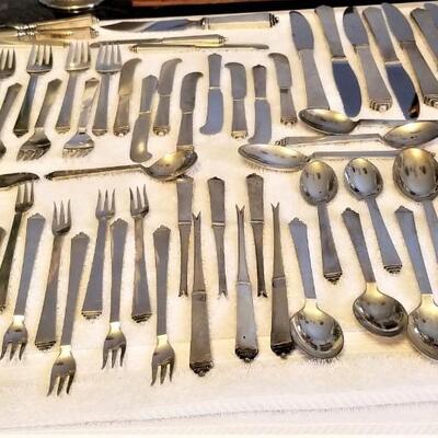 Lot #205  Large Set of Georg Jensen Sterling Flatware - 