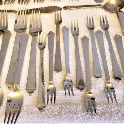 Lot #205  Large Set of Georg Jensen Sterling Flatware - 