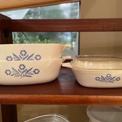 3 pieces Corning Cornflower Bakeware 