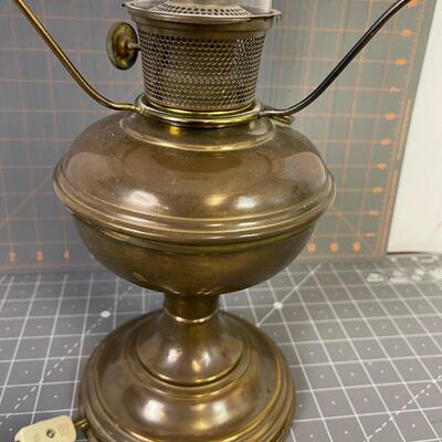 #139 Antique Oil Lamp that has been Electrified
