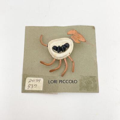 LORI PICCOLO HANDMADE METAL DOG BROOCH