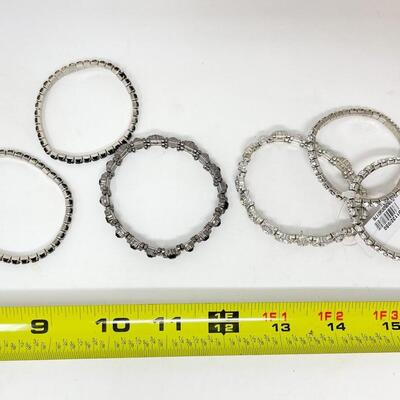 OLE SILVER & BLACK RHINESTONE BRACELET BUNDLE