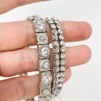 OLE SILVER & BLACK RHINESTONE BRACELET BUNDLE