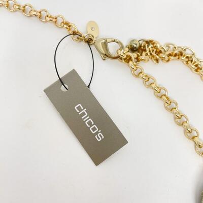CHICOâ€™S LEATHER & SNAKESKIN NECKLACE