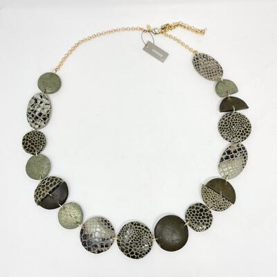 CHICOâ€™S LEATHER & SNAKESKIN NECKLACE