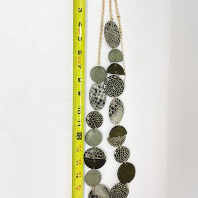 CHICOâ€™S LEATHER & SNAKESKIN NECKLACE