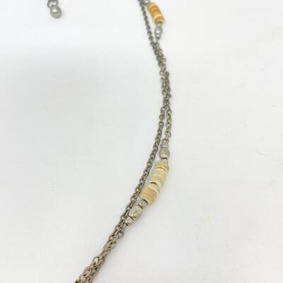 CHICOâ€™S BEADED FAUX IVORY NECKLACE 