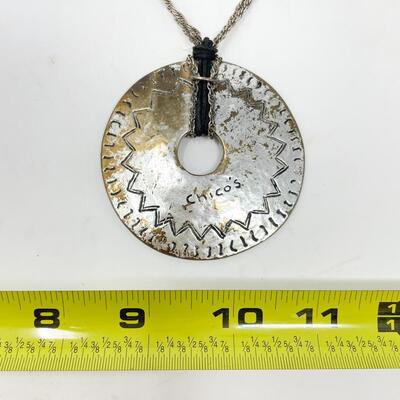 CHICOâ€™S SILVER MEDALLION NECKLACE