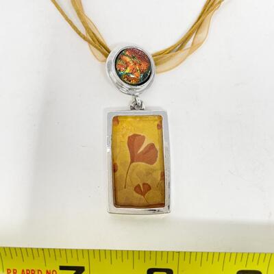 YELLOW AND SILVER FLORAL NECKLACE