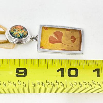 YELLOW AND SILVER FLORAL NECKLACE