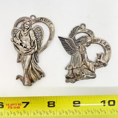 GORHAM â€œHOPEâ€ AND â€œPEACEâ€ SILVERPLATE ANGELS