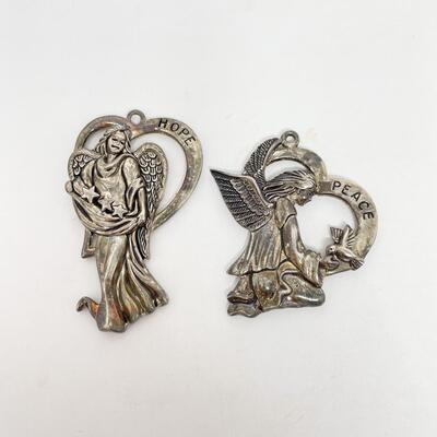 GORHAM â€œHOPEâ€ AND â€œPEACEâ€ SILVERPLATE ANGELS