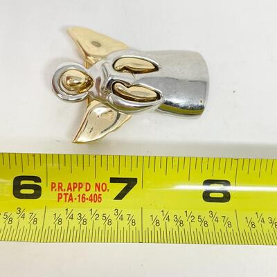 LIZ CLAIBORNE GOLD- AND SILVER-TONED ANGEL BROOCH