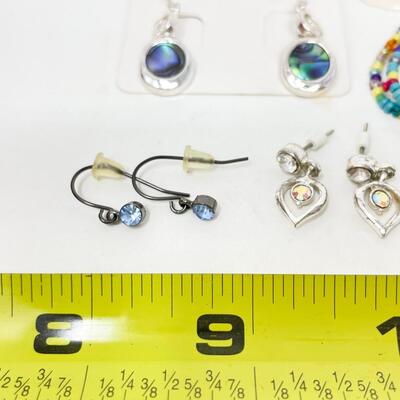 ASSORTED BLUE & SILVER TONED EARRINGS
