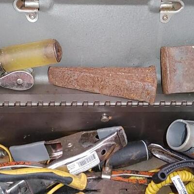 #150 Vintage Metal Tool Box & Contents