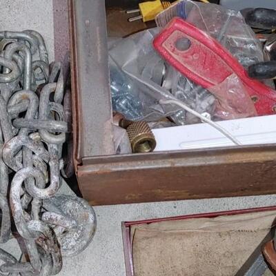 #150 Vintage Metal Tool Box & Contents