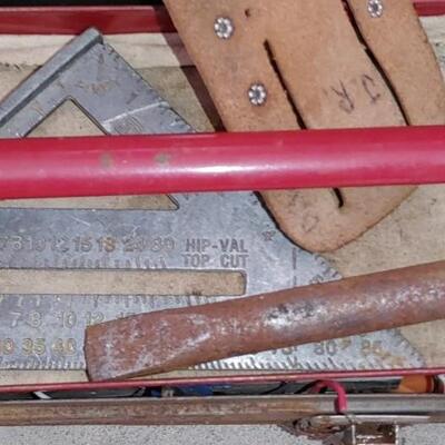 #150 Vintage Metal Tool Box & Contents