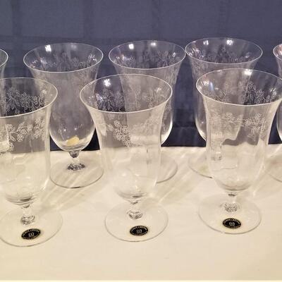 Lot #207  8 LENOX Castle Garden Crystal Goblets - never used