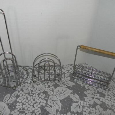 STAINLESS STEEL KITCHEN ACCESSORY HOLDERS