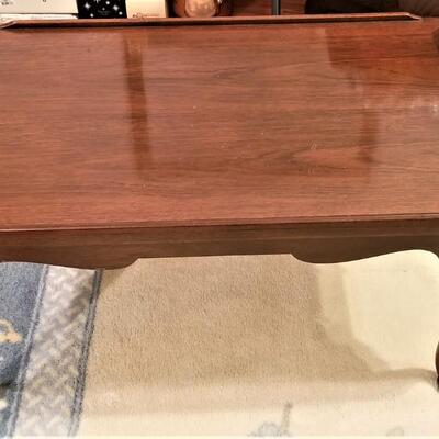 Lot #210  Contemporary Queen Anne Style Coffee Table w/2 pull outs