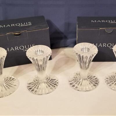 Lot #212  Group of Marquis WATERFORD Candlesticks in original boxes