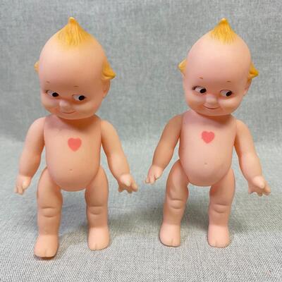 Pair of Jointed Rubber Vinyl Kewpie Dolls by JESCO 1991
