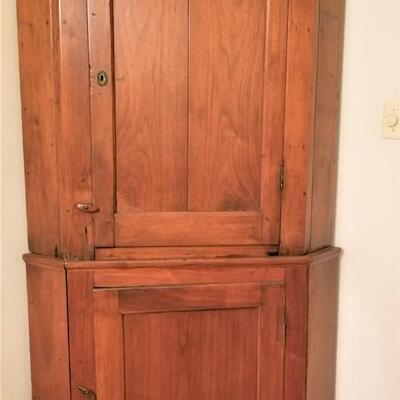 Lot #219  Great Primitive Corner Cupboard