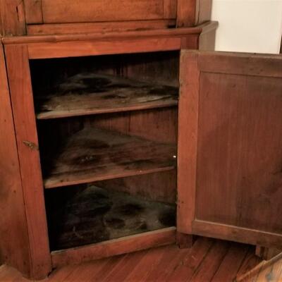 Lot #219  Great Primitive Corner Cupboard