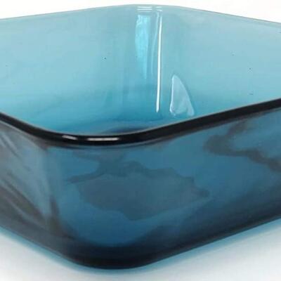 #164 (10) Vintage RIO Pattern Coastal Blue Anchor Hocking Bowls 