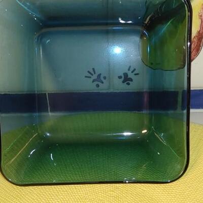 #164 (10) Vintage RIO Pattern Coastal Blue Anchor Hocking Bowls 