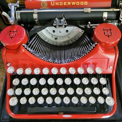 Underwood red 1930s typewriter