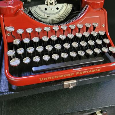 Underwood red 1930s typewriter