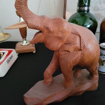 Hand carved teak vintage elephant set from thailand