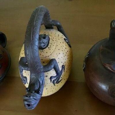 Three Decorative Asian Teapots. Local pick up only in Auburn, CA.