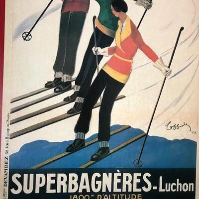 Vintage French Skiing Advertisement Sign. Local pick up only in Auburn, CA.