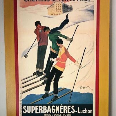 Vintage French Skiing Advertisement Sign. Local pick up only in Auburn, CA.