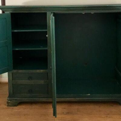 Large Barnyard Green Entertainment Center. Local pick up only in Auburn, CA.