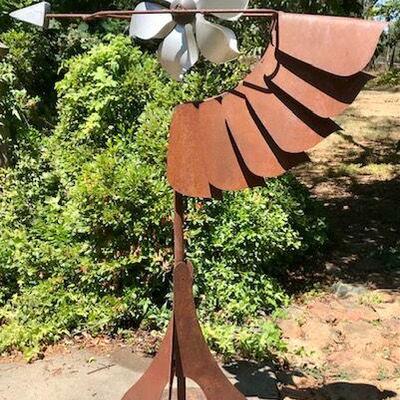 Rustic Yard Art With Arrow And Pinwheel. Local pick up only in Auburn, CA.