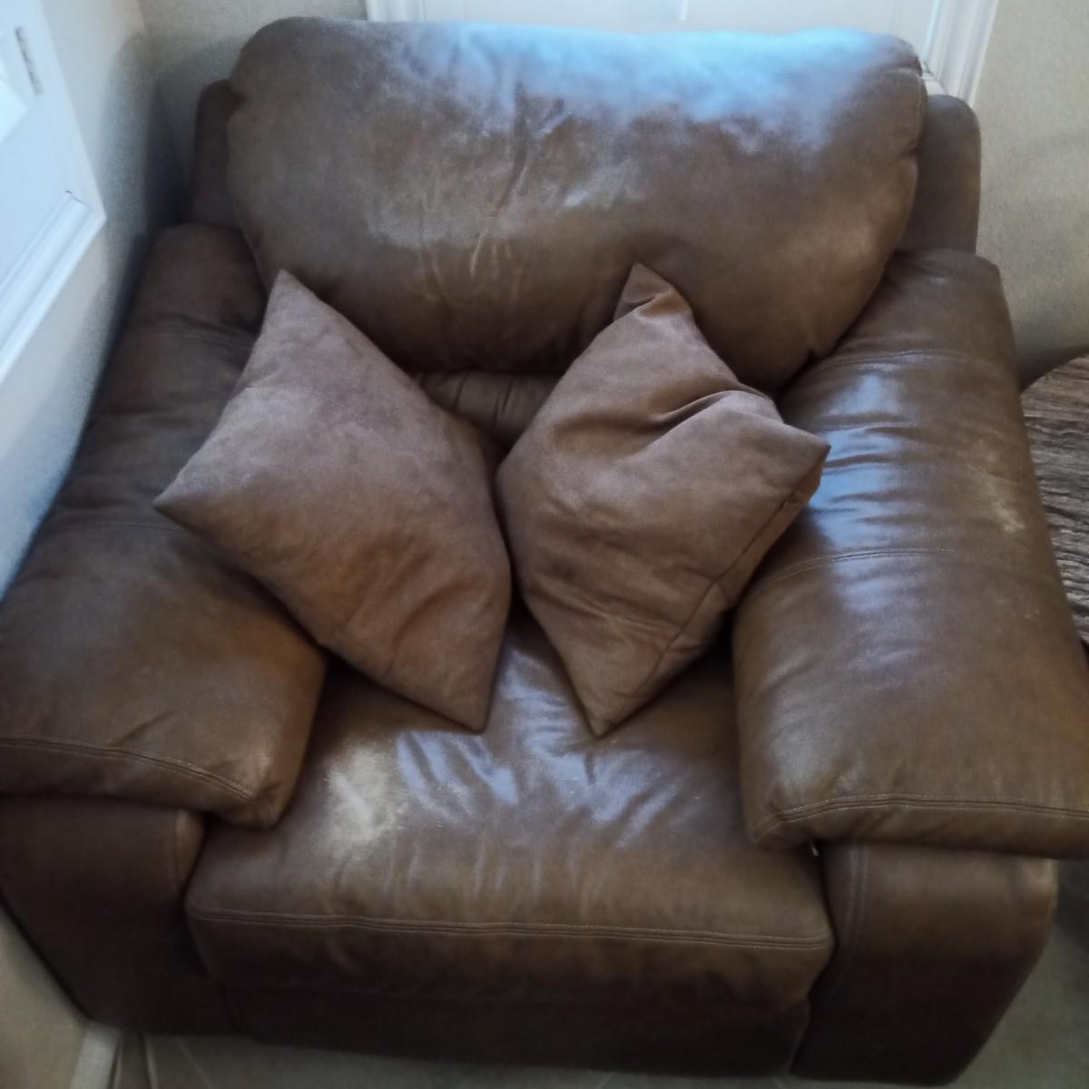 Overstuffed Leather Chair