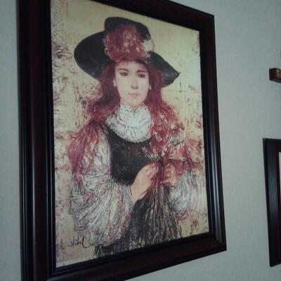 Large Painting of Girl by "Hibel"