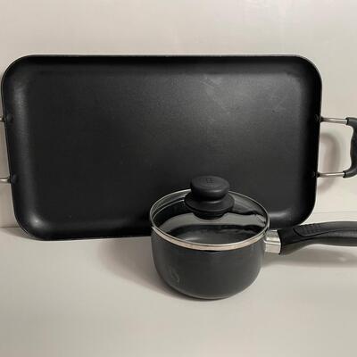 Lot 17  Sauce pan and Griddle