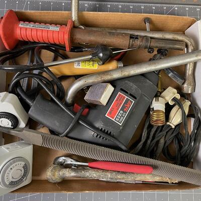 #247 Tray of Tools: Drill, file, wires 