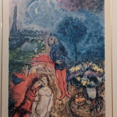 Certified Marc Chagall Lithograph Musical Bouquet