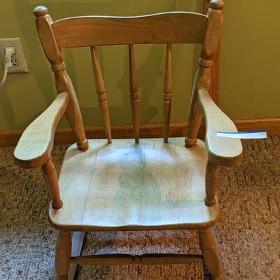 Solid Vintage Childrens Rocking Chair, smaller