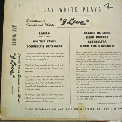 "I Love" the alto sax of Jay White