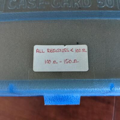 Case of resistors blue