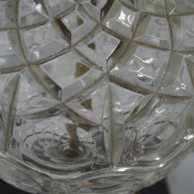 Lot 120 Antique Cut Crystal pendant lamp with marble base