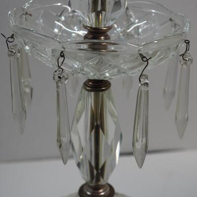 Lot 120 Antique Cut Crystal pendant lamp with marble base