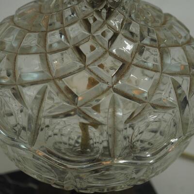 Lot 120 Antique Cut Crystal pendant lamp with marble base
