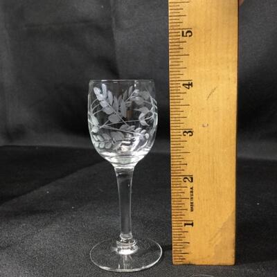 Set of 6 Crystal Sherry Cordial Glasses